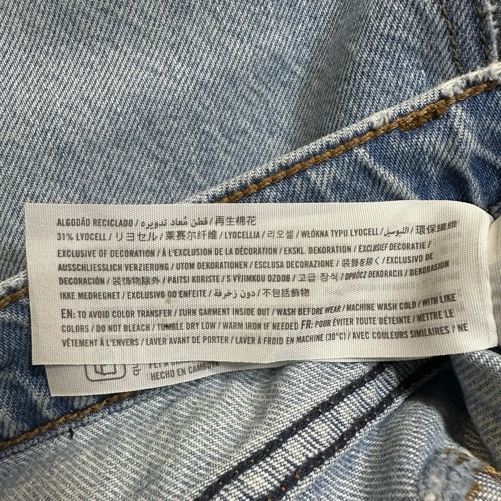 Abercrombie & Fitch High Rise Denim Skirt Womens 25 0 Light Wash Blue Front Slit